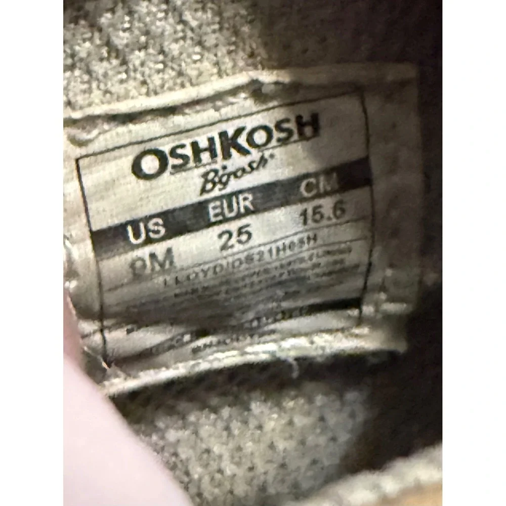 OshKosh B'gosh Lloyd Toddler Boys Grey Tan Boat Shoe Sneakers Size 9M OS21H05H‎